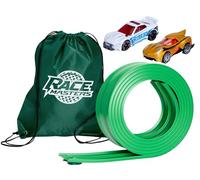Car track, Made in UK, 4M Flexible Toy Car Race Track, Diecast Cars and Monster Trucks, Flexible for Loops, Jumps, Ramps, Toy for Family, Children, Boys, Girls, Includes Storage Bag and 2 Diecast Cars