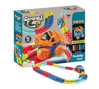Car Track Set - Educational LED Vehicle | Educational Toy Car, Interactive Racing Track Playset, STEM Learning Activity Toy For Boys Bedroom Study Family Activity Party Favor Kindergarten Preschool