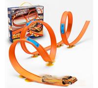 Car Track Toy for 3-5-7-9 Year Old Boys: Gifts for 4-6-8-10 Year Old Boy Kids Flexible Speed Tracks Set Portable Ramp Racing Track Builder Outdoor Toys for Kids Boys Age 3+ 5+ Birthday Presents