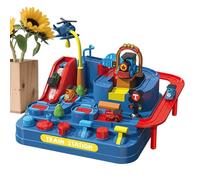 Car Track Toy - Sliding Dinosaur Vehicle Game - Christmas Adventure Theme Train Circuit Toy for Boys Girls Home Garden School Floor Playroom