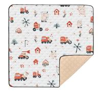 Car Tractor Farm Mill Trailer Haystack 2_1 Soft Foam Baby Play Mat for Indoor Outdoor Cozy Breathable Activity Entertainment Mat for Baby Kids Toddlers Infants, 50'' x 50''