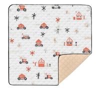 Car Tractor Farm Mill Trailer Haystack_3 Large Non-Slip Baby Play Mat for Floor Portable Baby Play Tummy Time Mat for Babies Infants Toddlers, 50'' x 50''