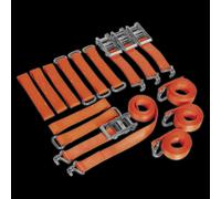Car Transporter Ratchet Strap Alloy/Steel Wheel Kit 4pc 50mm x 3m 4500kg Breaking Strength