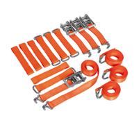 Sealey Tdrwkit Car Transporter Ratchet Tie Down Wheel Kit 4Pc 50Mmx3Mtr 4500Kg