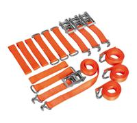Car Transporter Ratchet Tie Down Kit 50mm x 3m 4pc Sealey