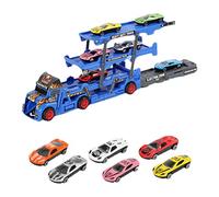 Car Transporter Truck Toys for 3 Years Old,Mega Hauler Trucks with 6 Mini Race Cars Gift for Kids Boys Girls Age3 4 5,Play Vehicle Set of 1 Big Truck Carrier,6 Colourful alloy Cars
