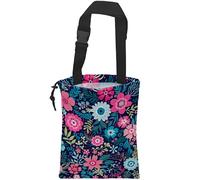 Car Trash Bag Hanging Tropical Flower Trash Can Waterproof Garbage Bag Hanging for Car Back Seat with Adjustable Straps and Drawstring for Car Accessories Vehicle Travelling
