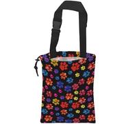 Car Trash Bag Rainbow Animal Paw Print Car Garbage Bag Hanging Car Trash Can for Back Seat with Drawstring