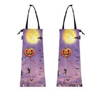 Car Trash Bags Small Car Trash Bag Travel Garbage for Car Set of 2 Car Cans for Garbage Joyful Halloween Kite Flying Night