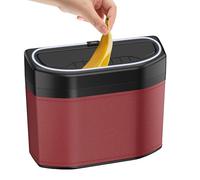 Car Trash Bin, Auto Garbage Organizer With Touch Light, Smell-Proof Waste Can Storage Solution for Vehicle Cabs SUVs Trucks Pick-Ups Minivans Boats