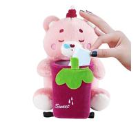 Car Trash Can and Tissue Holder - Plush Animal Bear Tissue Holder and Trash Can for Car,Adorable Automotive Decor Storage Organizer for Toys Cell Phones Pet Waste Management Umbrella