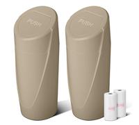 Car Trash Can Bin with Lid - 2 Packs Car Garbage Can Cup Holder - Beige Mini Leakproof Vehicle Trash Garbage Can Bin with 40pcs Trash Bags-Car Organizers and Storage for Front Back Seat Accessories