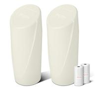 Car Trash Can Bin with Lid - 2 Packs Car Garbage Can Cup Holder - Cream Mini Leakproof Vehicle Garbage Bin with 40pcs Trash Bags-Automotive Organizers and Storage for Front Back Seat Accessories