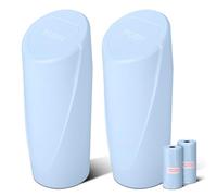 Car Trash Can Bin with Lid-2 Packs Car Garbage Can Cup Holder-Light Blue Mini Leakproof Vehicle Trash Garbage Can Bin with 40pcs Trash Bags-Car Organizers and Storage for Front Back Seat Accessories