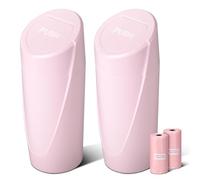 Car Trash Can Bin with Lid - 2 Packs Car Garbage Can Cup Holder - Pink Mini Leakproof Vehicle Trash Garbage Can Bin with 40pcs Trash Bags-Car Organizers and Storage for Front Back Seat Accessories