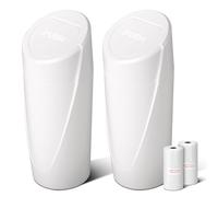 Car Trash Can Bin with Lid - 2 Packs Car Garbage Can Cup Holder - White Mini Leakproof Vehicle Trash Garbage Can Bin with 40pcs Trash Bags-Car Organizers and Storage for Front Back Seat Accessories