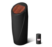 Car Trash Can Bin with Lid - Car Garbage Can Cup Holder - Mini Leakproof Vehicle Garbage Bin with 20pcs Trash Bags-Automotive Organizers and Storage for Front Back Seat Accessories(Wood Grain Lid)