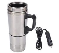 Car Travel Kettle 12v, 350ML+150ML Heated Travel Mug Fast Boil Cigarette Lighter Small Car Heating Cup Portable Electric Kettle, for Caravans Hot Water Coffee Tea