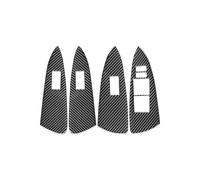 Car Trim Decal Window Lift Switch Button Panel Decoration Cover Trim Sticker For RAV4 2006-2012 Car Interior Accessories Carbon Fiber(Black,RHD)