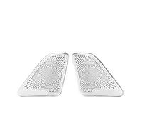 Car Trim For BMW 5 Series F10 2011-2016 Steel Speaker Trim Cover Car Inner Front Rear Door Audio Speakers Stereo Panel Decorate Cover(A-pillar Silvery)