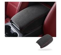 Car Trim For For Cayenne Suede Car Armrest Box Cushion Cover Interior Center Console Armrest Protective Pad Shell Case(Suede B-R)