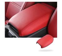 Car Trim For For Cayenne Suede Car Armrest Box Cushion Cover Interior Center Console Armrest Protective Pad Shell Case(Top Red)