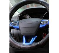 Car Trim Interior For Focus 3 MK3 2015 2016 2017 2018 Car Style Interior Steering Wheel Decoration Moilding Frame Cover Trim(Chrome Blue)