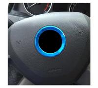 Car Trim Interior For Skoda For Octavia 2 A5 A7 For Rapid For Fabia For Superb Steering Wheel Logo Emblems Ring Stickers(Blue)