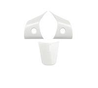 Car Trim Sticker Protector Car Steering Wheel Trim For Tesla For Model 3 For Y Auto ABS Carbon Fiber Patch Decoration Interior(WHITE)