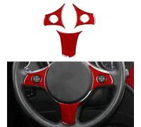 Car Trim Sticker Protector For Alfa For Romeo 159 2005-2024 Carbon Fiber Steering Wheel Panel Car Interior Accessories Decorative Stickers(Red)