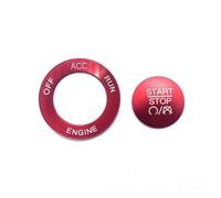 Car Trim Strip For Dodge For Challenger For Charger For Ram For Durango Car Engine Start Stop Button Cover Switch Ignition Ring Decor Interior(2X Red)