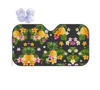 Car Tropical Pineapple Hawaiian Print Windshield Sunshade,Foldable Reflective Uv Heat Shield,Universal Fit,Keeps Interior Cool