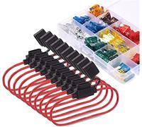 Car Truck 120pcs Blade Fuses Standard Fuse Assortment kit Universal with 10pcs 14 AWG Inline Fuse Holder & Protected circuits