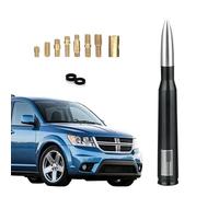 Car Truck Bullet Antenna 50 Cal Bullet Antenna Universal Radio Accessories for GMC Sierra 1500 Chevy Dodge Ram Silverado 1500 2500 3500 Ford F150 F250 F350 Car Truck Decoration (Black Sliver)
