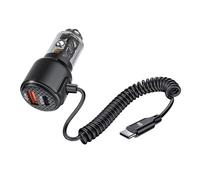 Car Truck SUV USB C Charging Adapter Type- With 45W Type- Coiled Cable 65W Smartphone Car