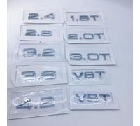 Car Trunk Badge Sticker 3D ABS Emblem Letters,For Audi 1.8T 2.0T 3.0T V6T V8T 2.4 2.8 3.2 3.6 4.2