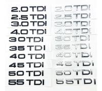Car Trunk Badge Sticker 3D ABS Emblem Letters,For Audi A1 A3 A4 A5 A6 A7 A8 Q2 Q3 Q5 Q7 1.9 2.0TDI 2.5TDI 3.0TDI 35TDI 40TDI 45TDI 50TDI