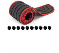 Car trunk door sill, For Dacia Duster 2018-2023 (upper deck) Rubber Bumper Protector Strip Anti-collision anti-scratch with 10 pcs door shock absorber,B Black Red