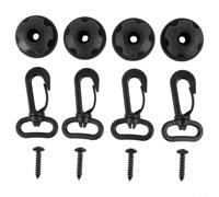 Car Trunk Hooks Black Plastic Cargo Net Mounts Set of 4 Fit | Includes 4 hooks and 4 screws Easy installation with double-sided tape Organizes trunk debris Compatible with all vehicles