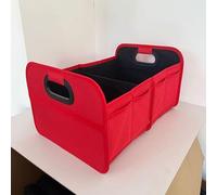 Car Trunk Organiser for VW, Collapsible Boot Storage Box with Multi-Pockets & Non-Slip Base - Sedan, Van, Groceries, Tools, Travel,Red