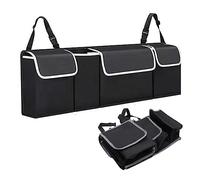Car Trunk Organizer Car Boot Organiser Foldable Car Boot Storage with 4 Pockets Car Trunk Oganizer Hanging Back Seat Storage Bags Car Tidy for Most Vehicles