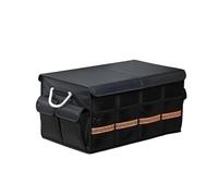 Car Trunk Organizer With Lid for BMW X1 SUV 5 seats 2010-2022 1680D Oxford Fabric Sturdy Adjustable Foldable Oxford Cloth Car Storage Organizer Trunk,A-Basic version + insulated cooler bag