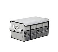 Car Trunk Organizer With Lid for BMW X1 SUV 5 seats 2010-2022 1680D Oxford Fabric Sturdy Adjustable Foldable Oxford Cloth Car Storage Organizer Trunk,B-Basic version + insulated cooler bag