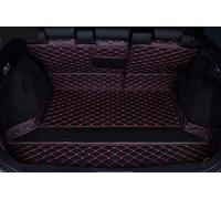 Car Trunk Protective Mat Deluxe Leather Full Rear Trunk Tray Liner Cargo Mat Floor Protector Foot Pad Mats For XRV For VEZEL 2015 2016 2017 2018 2019(Black Red 4pcs)