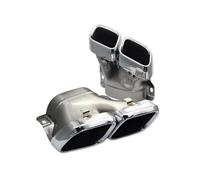 Car Turbocharger For Mercedes For Benz W205 C Class C200 C300 C260 C180 Stainless Steel Tailpipe Nozzles Rear Diffuser Exhaust Pipe(Silver)