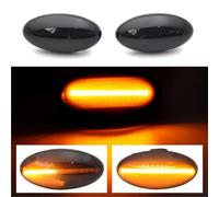 Car Turn Signal Lights LED Light Side Marker Dynamic Fender Turn Signal For Peugeot For Citroen For C1 For C2 For C3 For C5 For C6 107 206 307 407 607 1007(Dynamic Smoked)