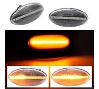 Car Turn Signal Lights LED Light Side Marker Dynamic Fender Turn Signal For Peugeot For Citroen For C1 For C2 For C3 For C5 For C6 107 206 307 407 607 1007(Dynamic Crystal)