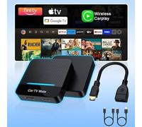 Car TV Mate-HDMl Multimedia Adapter for Fire T V Stick/ Google TV Sticks/ Game Consoles/Screen Throwers,2 in 1 Carplay T V Adapter with HDMI and USBC Port for iPhone,Convert Wired to Wireless Car Play
