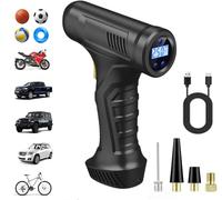 Car Tyre Inflator Air Compressor, USB Rechargeable Battery Cordless Tyre Inflator, 150PSI Portable Handheld Tyre Pump Digital with LED Light for Car, Motorcycle Bike, Ball