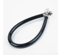 Car Tyre Inflator Nozzle Attachment with Flexible Rubber Adapter, 375mm Extension Hose for Tyre Pressure Gauge and Auto Truck Pneumatic Valve, Black